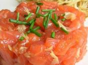 Tartare saumon comme sashimi. Fraîcheur, légèreté avant jours terribles