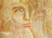 Portrait l’aquarelle jeune femme blonde. A-t-elle peur