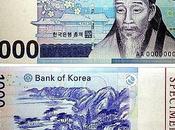 billets banque coréens.