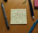 Stop Motion avec Post-it (Savage Chickens)
