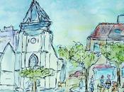 Eglise Saint-Vincent dessin aquarelllé