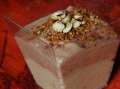 Verrine crème praliné mousse marron, pralin noisettes