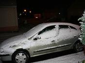 soir, neige gros flocons dans nord