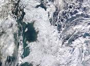 photo satellite l'Angleterre sous neige