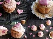 Valentine's cupcakes biscuits roses framboises