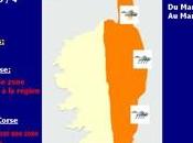 Vigilance orange niveau local pour aujourd'hui: Fortes pluies Côte Orientale Corse.