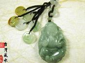 Amulette Dieu Richesse Chinois jade