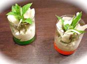 Mousse feve ricotta filamants croquants courgettes .....