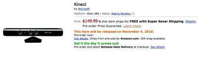 prix Kinect dévoilé 149$