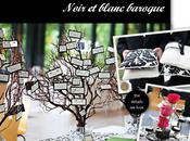 Décoration table noire blanche baroque