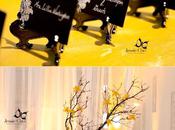 décoration d’un vrai mariage jaune noir
