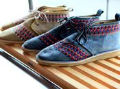 White mountaineering geometric embroidery desert boots