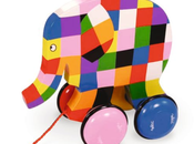 Elmer promener jouet tirer bois l’effigie petit éléphant bariolé