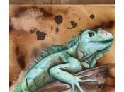 première peinture toile d’Iguane