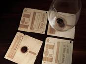 dessous-de-verre bois forme disquette