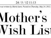 Mother’s Wish List!