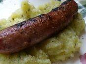 Saucisse Toulouse, purée l'ail nouveau