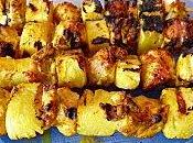 Brochettes poulet ananas lait coco curry