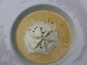 Velouté maïs-colza, crème hareng fumé