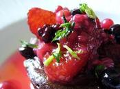 L'idée week-end coulant chocolat, fruits rouges sirop d'hibiscus