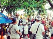 Foule port Sanur pour aller Nusa Lembongan. Beaucoup...