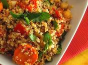 Salade quinoa, boulgour légumes rôtis marocaine
