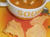 Soupe potiron noisettes tuiles parmesan