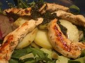 Salade verte poulet pesto d'herbes