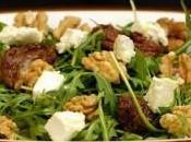 Recette salade roquette, noix, tomates séchées tomme