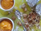 Crème potimarron l’ail rôti thym