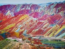 formations rocheuses colorées Zhangye Danxia (Chine)
