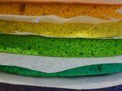 Rainbow Cake chocolat blanc, coco, vanille.