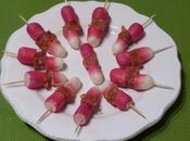 Mini-brochettes radis chorizo Mini radish skewer