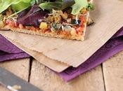 Pizza farine pois chiche salade mesclun