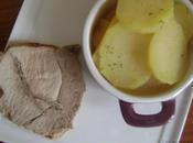 Rôti porc miel d'orange deux pommes