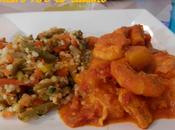 crevettes saumon épicé concassée tomates lait coco