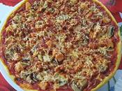 Fausse pizza Nigella Lawson saumon/champignons/gruyère