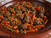 Tagine Boulettes Viande petits pois carottes