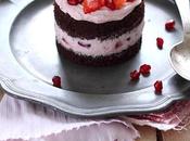 Layer cake individuel chocolat, fraise grenade