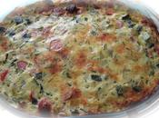 Clafoutis courgettes/poivrons/knackis poulet