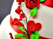 Wedding cake blanc rouge