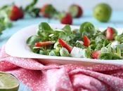 Salade mâche fraises chèvre frais