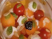 méli-mélo salade billes tomates, melon, mozza basilic