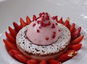 Plat Semaine Sablé gourmand fraises, espuma Bugey-Cerdon