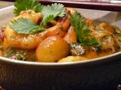MIRABELLES &amp; GAMBAS MIELEES, SAUCE CURRY