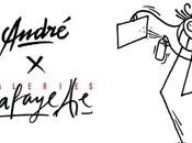 L’artiste André graffe Live façade Galeries Lafayette
