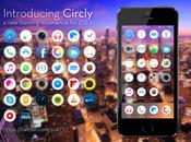 Circly pour iPhone, thème plat mais rond