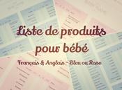 Préparer l’arrivée bébé: Liste modifiable produits nécessaires, français anglais