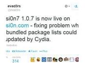 Jailbreak Evasi0n 1.0.7 corrige problème paquets Cydia