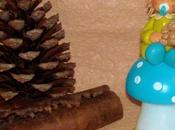 veilleuse champignon avec bébé doudou lapin